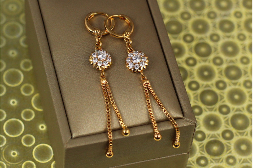 Сережки підвіски Xuping Jewelry промінчики сонця 6,2 см золотисті