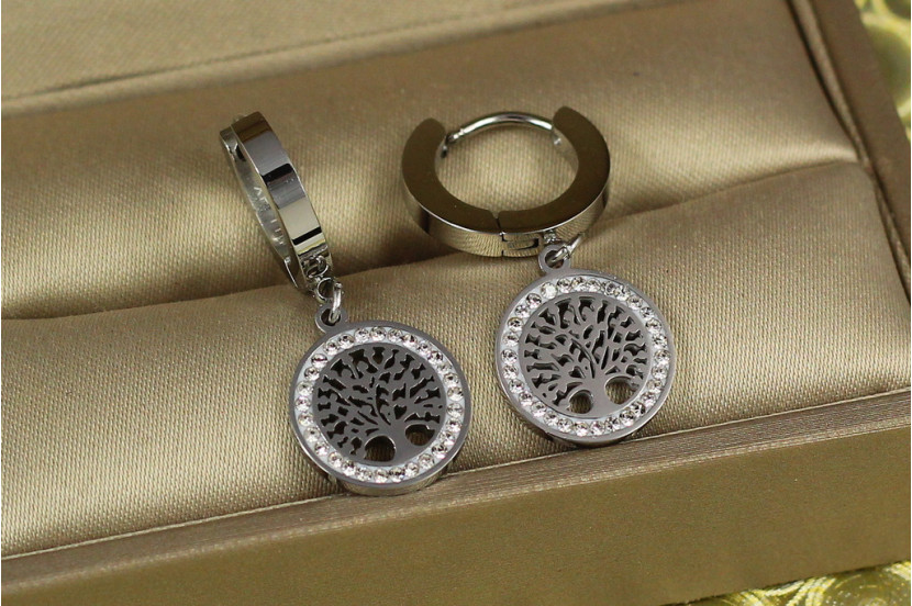 Сережки підвіски Xuping Jewelry дерево життя 2,9 см сріблясті