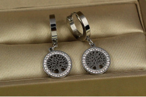 Сережки підвіски Xuping Jewelry дерево життя 2,9 см сріблясті