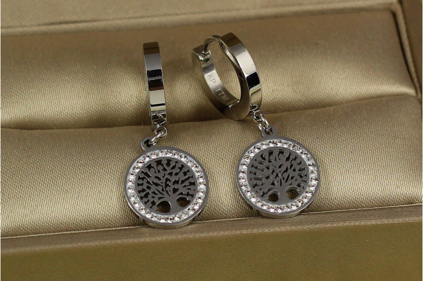 Сережки підвіски Xuping Jewelry дерево життя 2,9 см сріблясті
