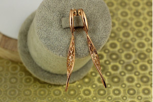 Сережки підвіски Xuping Jewelry вита сулька 5.7 см золоті