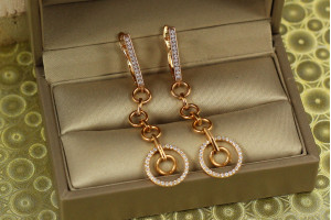 Сережки підвіски Xuping Jewelry Вензель 3,3 см золоті
