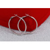 Сережки кільця Xuping Jewelry гладкі 3,5 см сріблясті