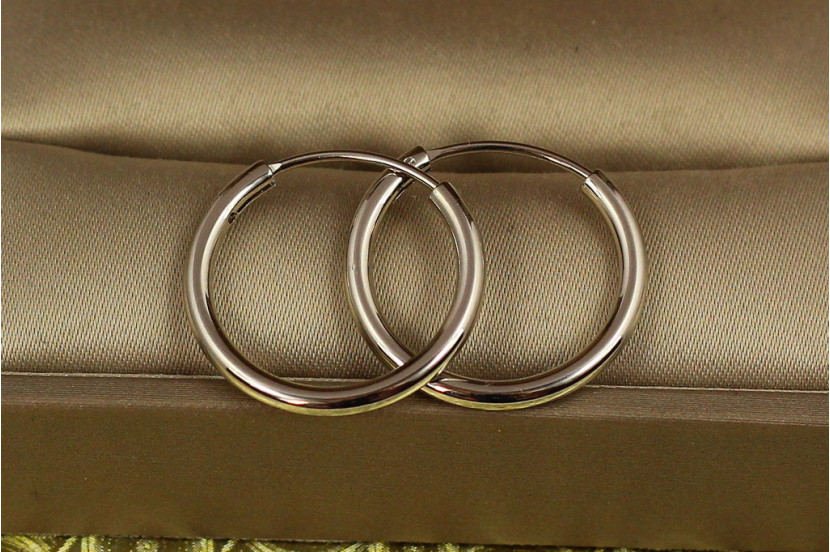 Сережки кільця Xuping Jewelry 1,7 см сріблясті