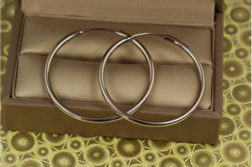 Сережки кільця Xuping Jewelry 4 см сріблясті